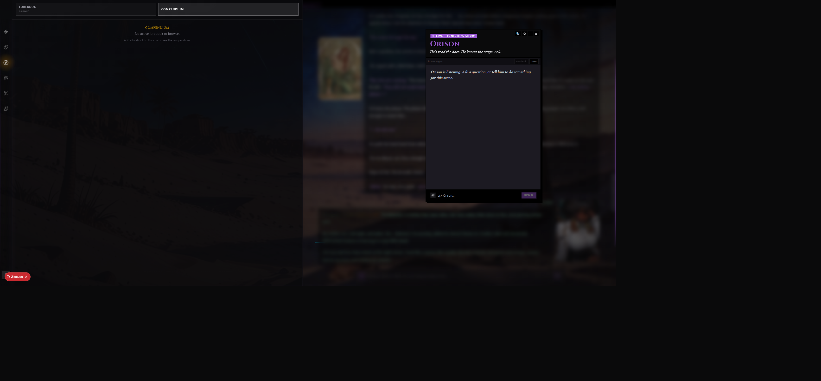 Compendium tab in the page header