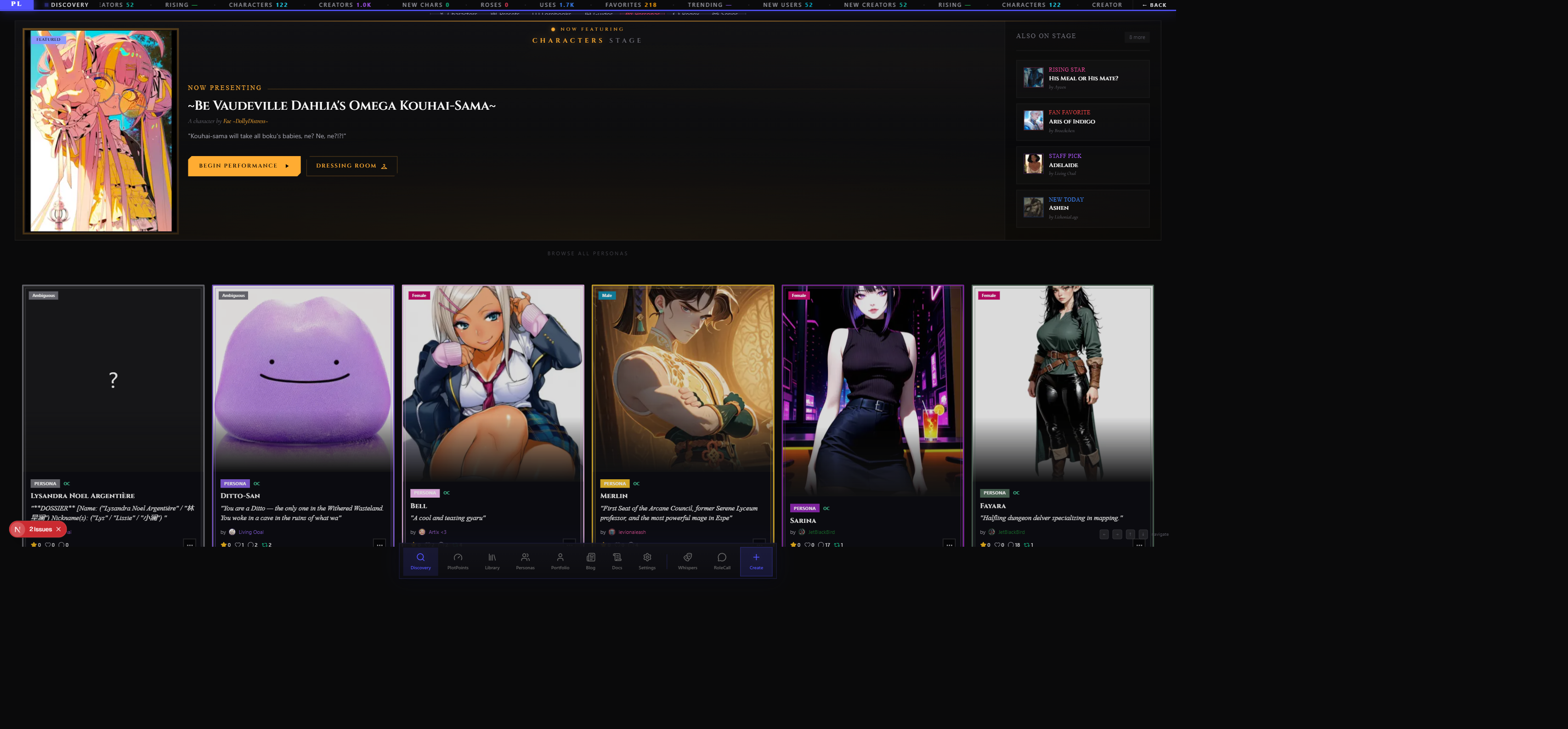 Discovery — Personas section
