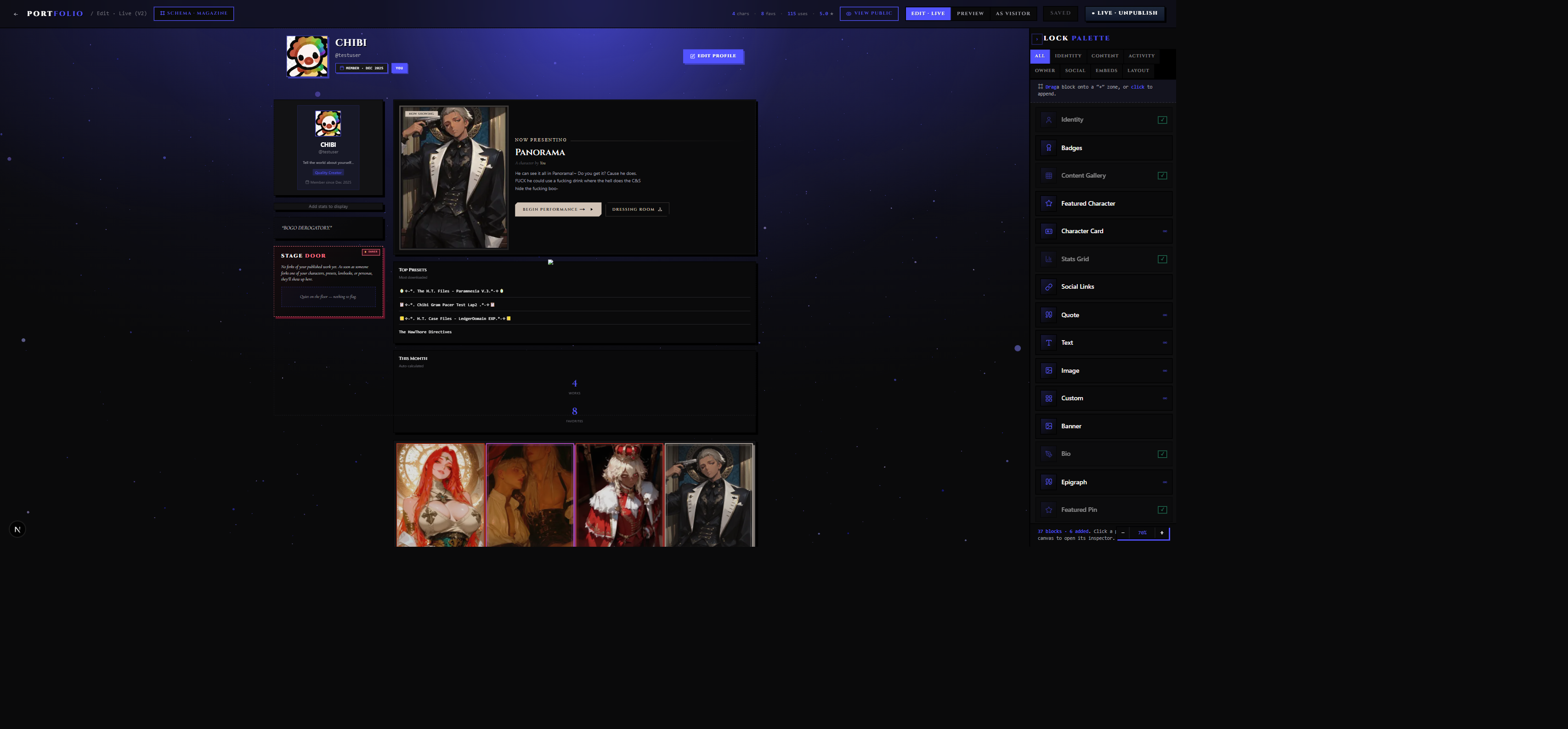 Portfolio V2 editor
