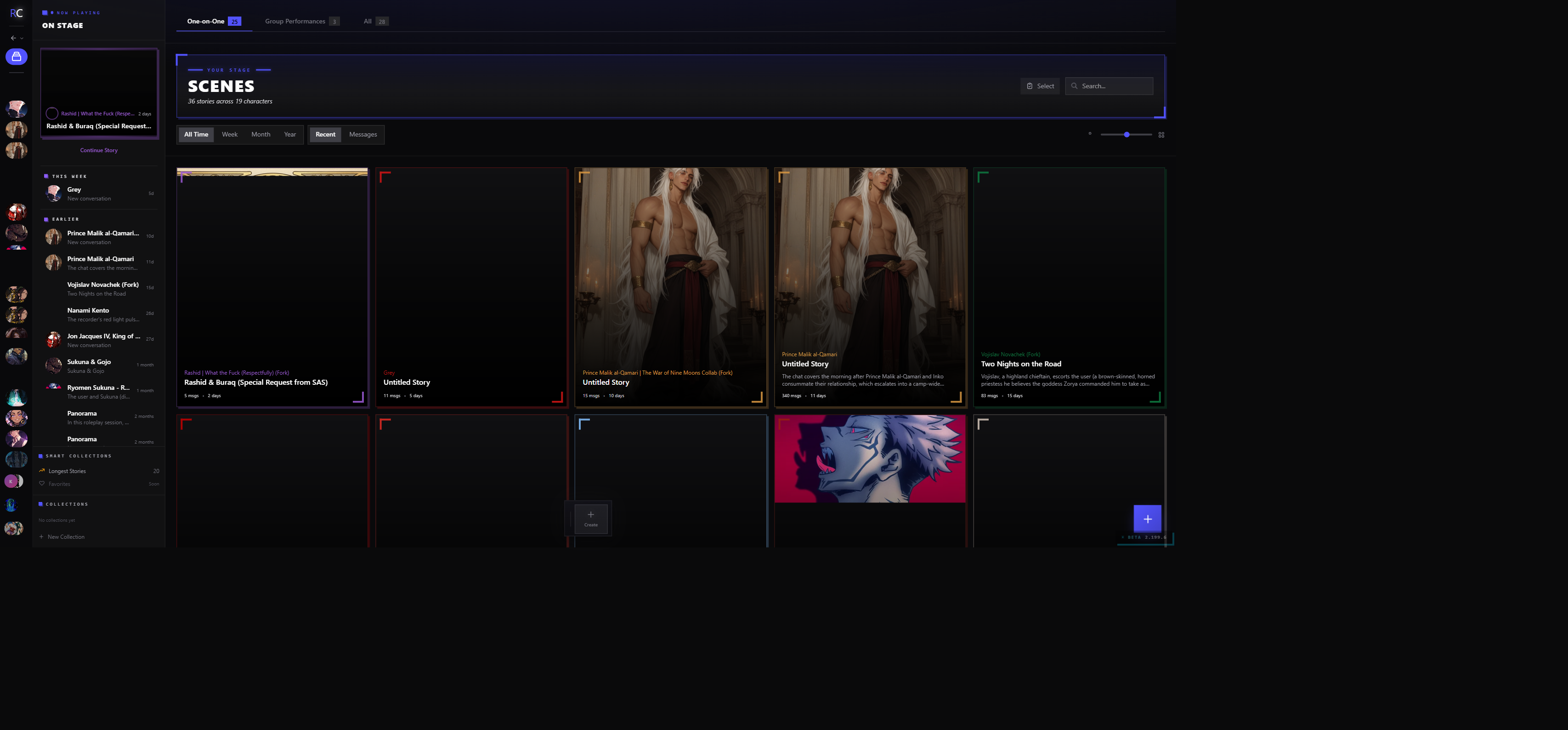 Scenes list